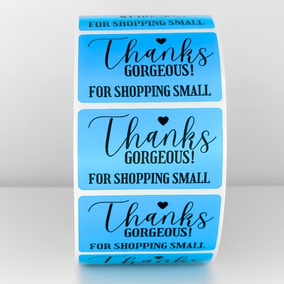 Thanks Gorgeous! For Shopping Small" Stickers | Small Business Packaging - Picture 2 of 11